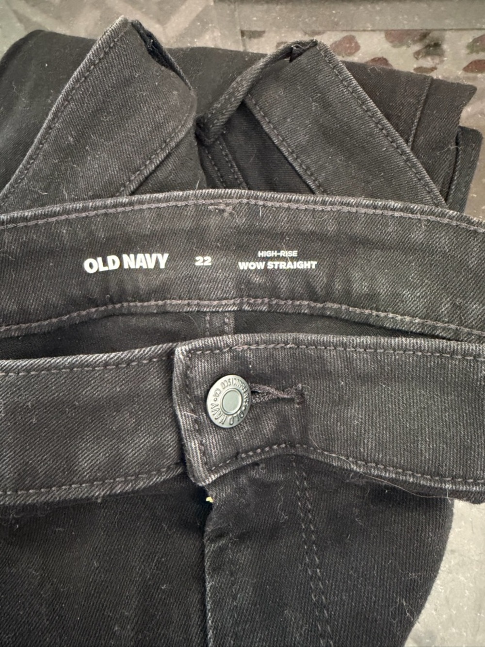Old Navy Black High-Rise Straight Jeans